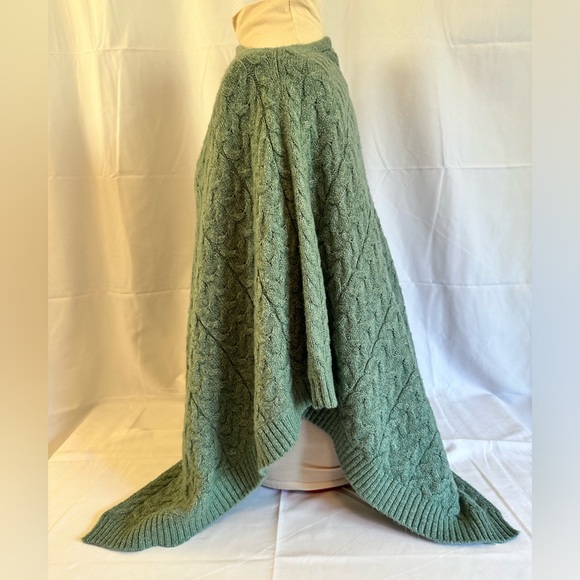 J. Jill cable knit poncho One Size Green - Picture 4 of 7